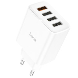 Зарядные устройства 220V HOCO 4USB 2.1A QC3.0 быстрая зарядка Белый
