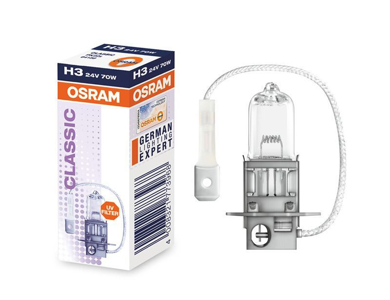 Лампа OSRAM 24V     H3   70W   PK22s (картон 1шт)