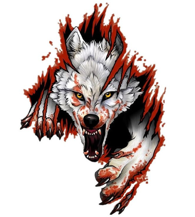 Наклейка  ВОЛК полноцветная  11x15см