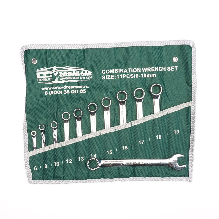 DC Набор ключей 8-19мм  12 предметов, на полотне