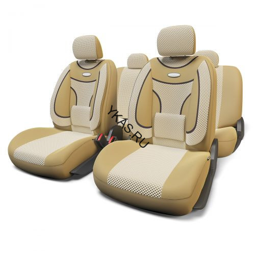 Набор чехлов Аutoprofi "EXTRA COMFORT" полный к-т  "т.беж./св.бежевый"  форм. велюр 11 предм.
