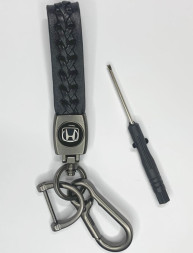 Брелок кожа LUX  HONDA  Черный