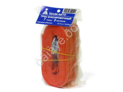 Трос буксировочный  "M5"  7.0 т,  5м, шириной 55мм с крюками