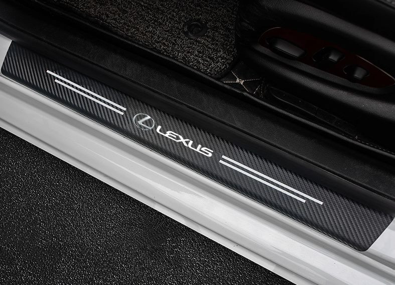 Наклейки защитные на пороги  карбон (60см-2шт; 40см-2шт.)  4шт.  LEXUS