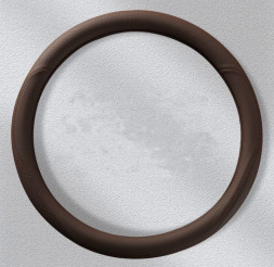 Оплетка на руль Carlife "Nappa" М, Коричневый/Коричневый кожа с перфорацией