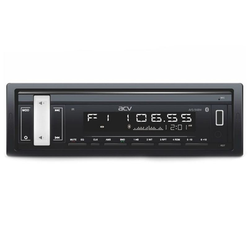Автомагн.  ACV-914BW  (белый)  USB/SD/FM ресивер Bluetooth (со съемной панелькой)