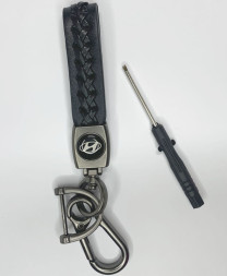 Брелок кожа LUX  HYUNDAI  Черный