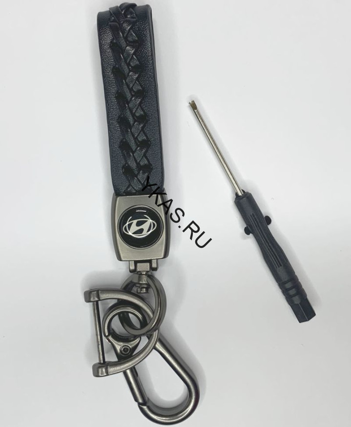 Брелок кожа LUX  HYUNDAI  Черный