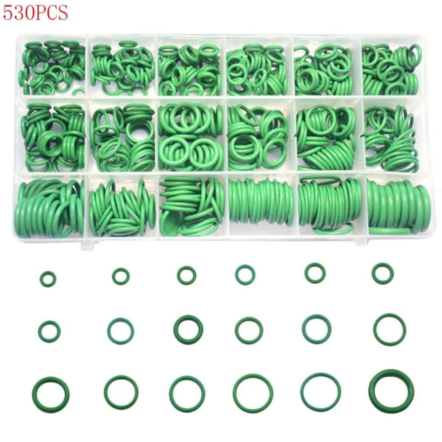 Набор резиновых прокладок (530 шт) зеленые, маслобензостойкие