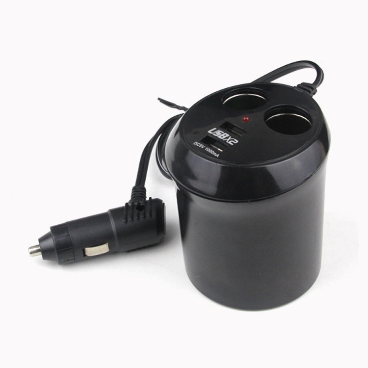 Разветвитель прикуривателя  2+2USB  (стакан)