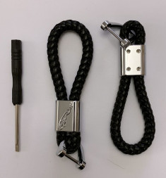 Брелок кожа плетенная  JAGUAR  Черный