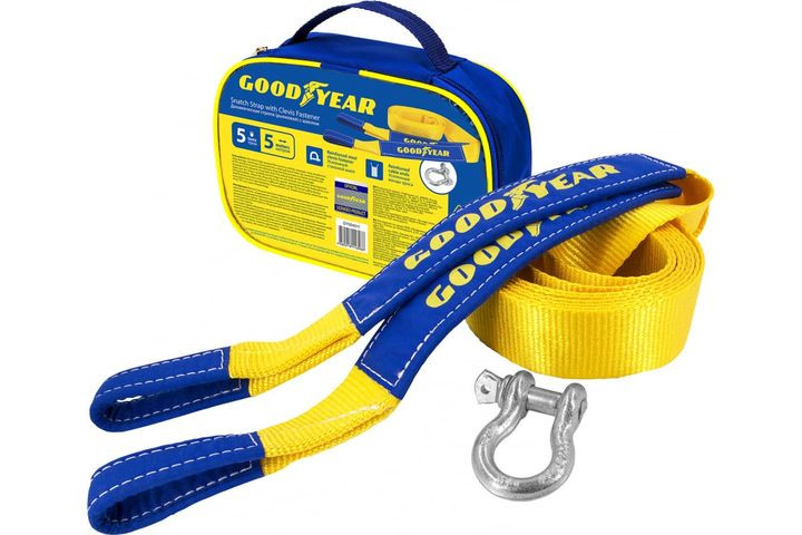 Динамическая стропа  "GOODYEAR" (рывковая) с шаклами  5 тонн, 5 метров, сумка