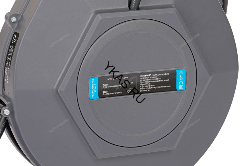 Удлинитель электрический NORDBERG 2510-1,5 на инерционной катушке (10 м, 3х1,5 мм) 