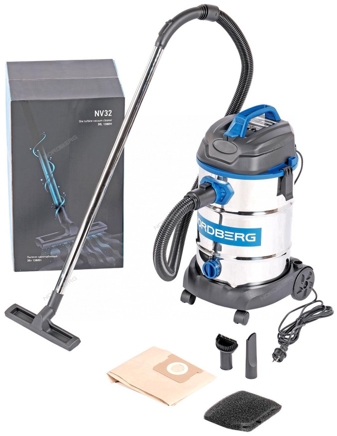Пылесос одномоторный NORDBERG NV32 (30 л, 1380 Вт)