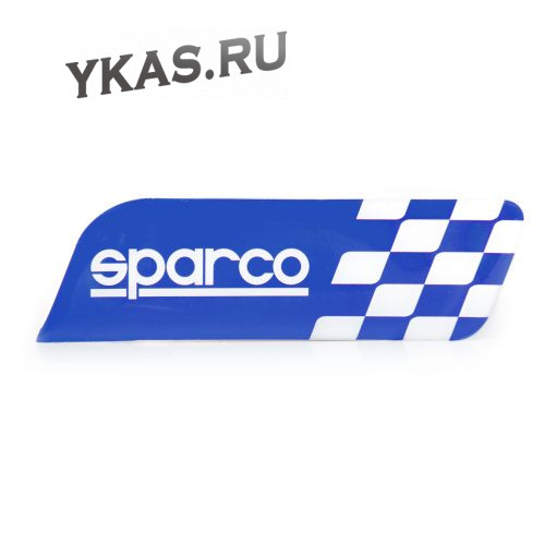 Накладки на кузов  Эмблема  "SPARCO"  на кузов  Флаг , синий  (120x35мм)
