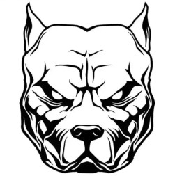 Наклейка "Бульдог большой"  19х15см Белый