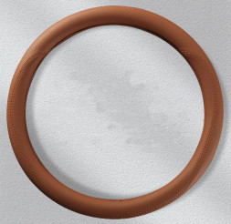 Оплетка на руль Carlife "Nappa" М, Рыжая/Рыжая кожа с перфорацией