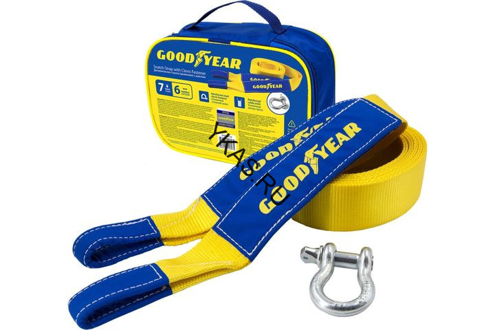Динамическая стропа  "GOODYEAR" (рывковая) с шаклами  7 тонн, 6 метров, сумка