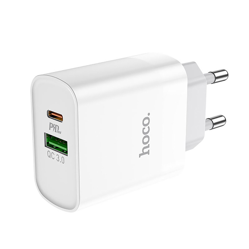 Зарядные устройства 220V  HOCO  USB+Type C, QC3.0 (быстрая зарядка)