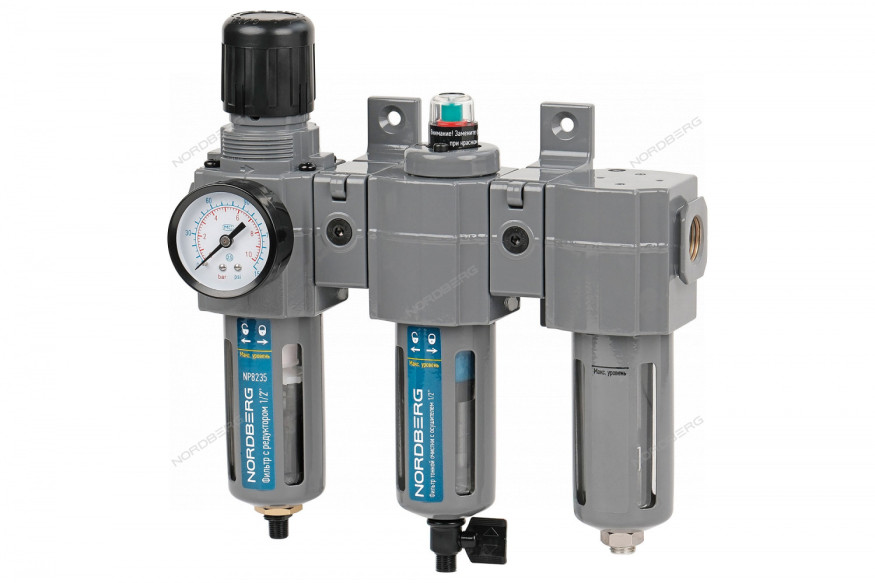 Блок подготовки воздуха NORDBERG NP8235 (1/2", 2250 л/мин, 0,01 мкм)