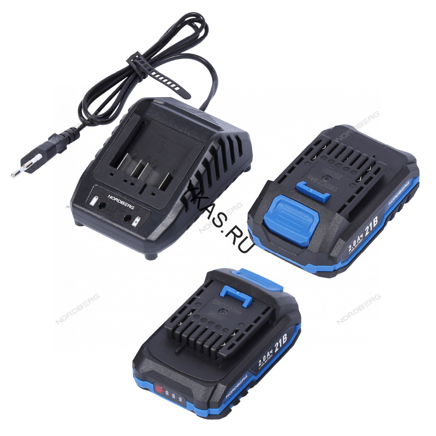 Шуруповерт аккумуляторный NORDBERG NE106K (Ø сверла до 13 мм, 21В, 70 Нм)