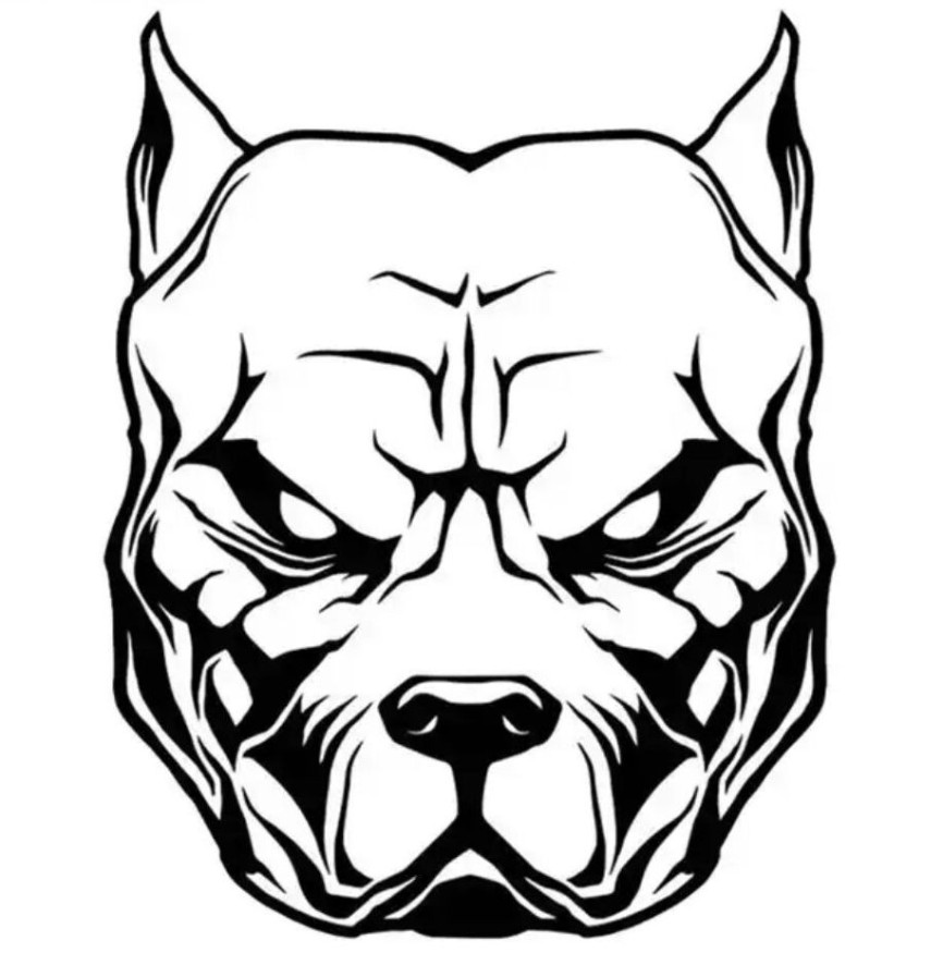 Наклейка "Бульдог большой"  19х15см Черный