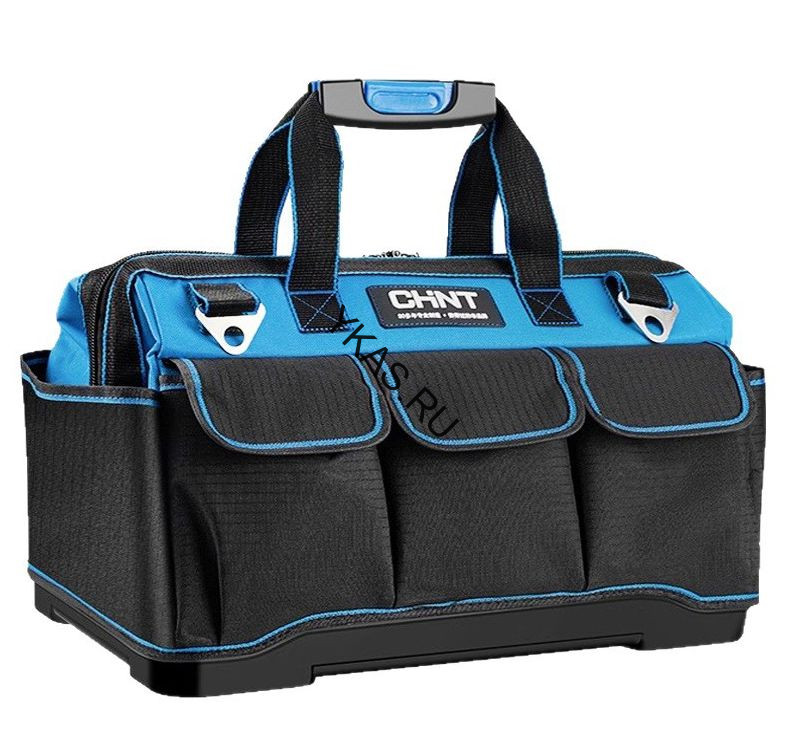 Сумка для инструмента из ткани оксвард, жесткое дно  (46x28x34см) черно-синяя