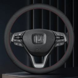 Оплетка на руль Carlife "Nardo" М, Чёрный/Красный с перфорацией