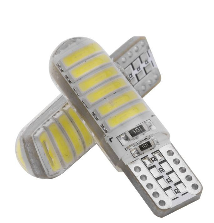 SOLAR  Свет-од  12V  T10 12 SMD W5W  W2.1x9.5d  белый Силикон