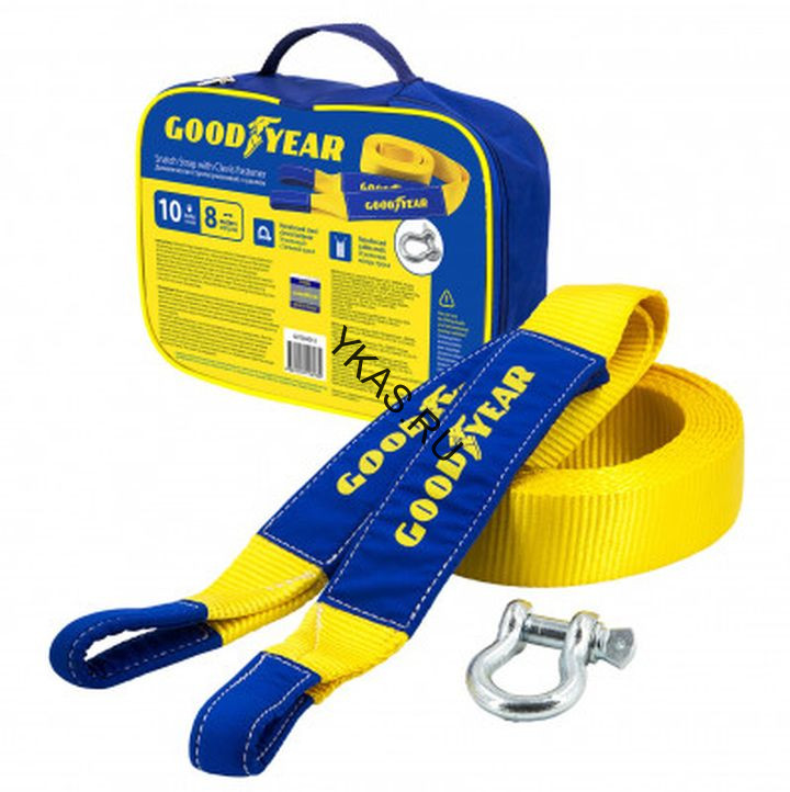 Динамическая стропа  "GOODYEAR" (рывковая) с шаклами 10 тонн, 8 метров, сумка