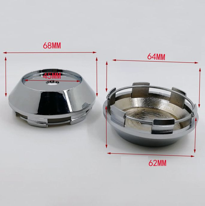 Заглушка (колпачок) на литой диск D68, наружн. d=68мм, внутр d=62мм. хром
