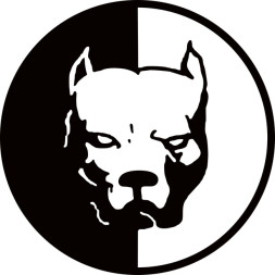 Наклейка "Бульдог"  12х12см Белый