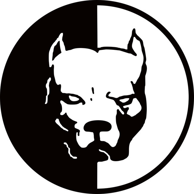 Наклейка "Бульдог"  12х12см Белый