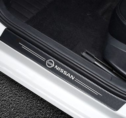 Наклейки защитные на пороги карбон (60см-2шт; 40см-2шт.) 4шт. NISSAN