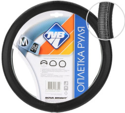 Оплетка  на руль  Nova Bright  48416 - М  экокожа, черная с черными стразами