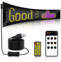 Световое табло 12V, 10*35см (многоцветная, RGB) приложение на телефон
