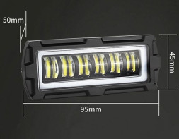 Фара Off Road SOLAR ближний свет 6 COB, 40W, ЛИНЗА 5D + ангельский глаз (95х45мм) 12V