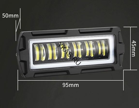 Фара Off Road   SOLAR  ближний свет   6 COB, 40W, ЛИНЗА 5D + ангельский глаз  (95х45мм)  12V