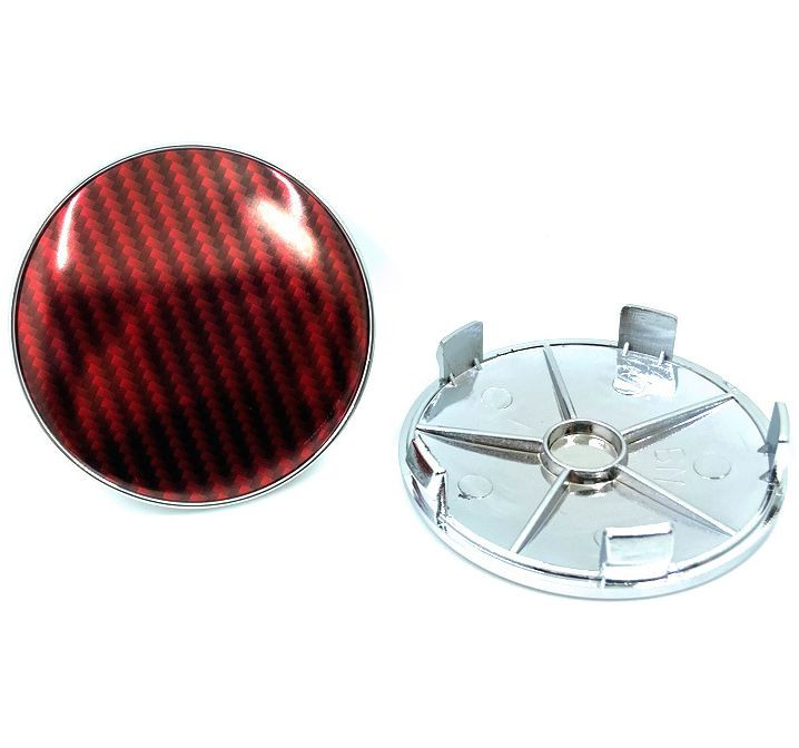 Заглушка (колпачок) на литой диск D68, наружн. d=68мм, внутр. d=65мм  красный