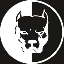 Наклейка "Бульдог"  12х12см Черный