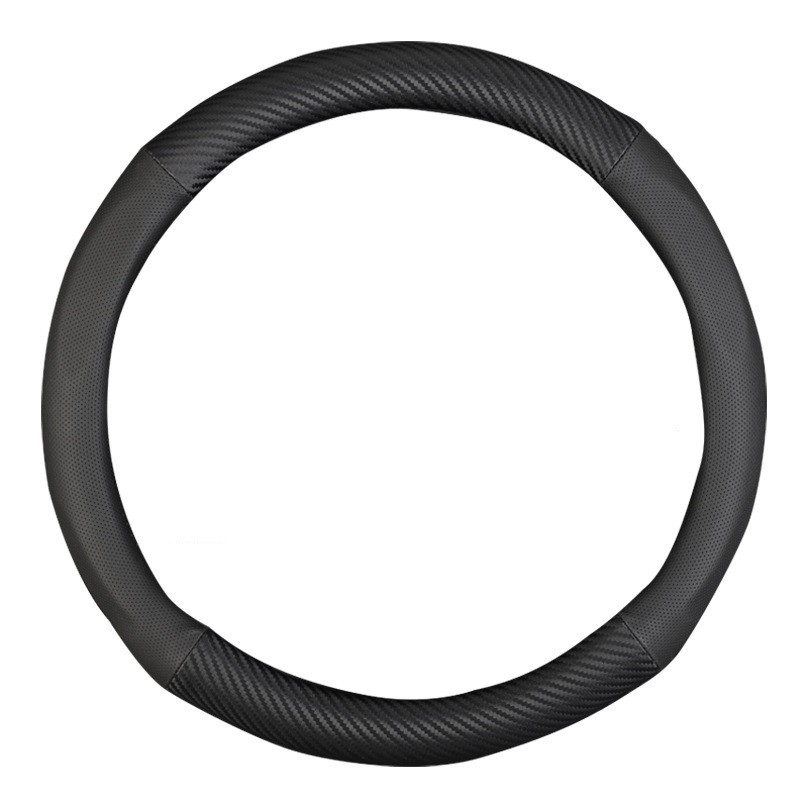 Оплетка на руль   Carlife  "Arezzo" М,  Чёрный/Чёрный перфорация с карбоном