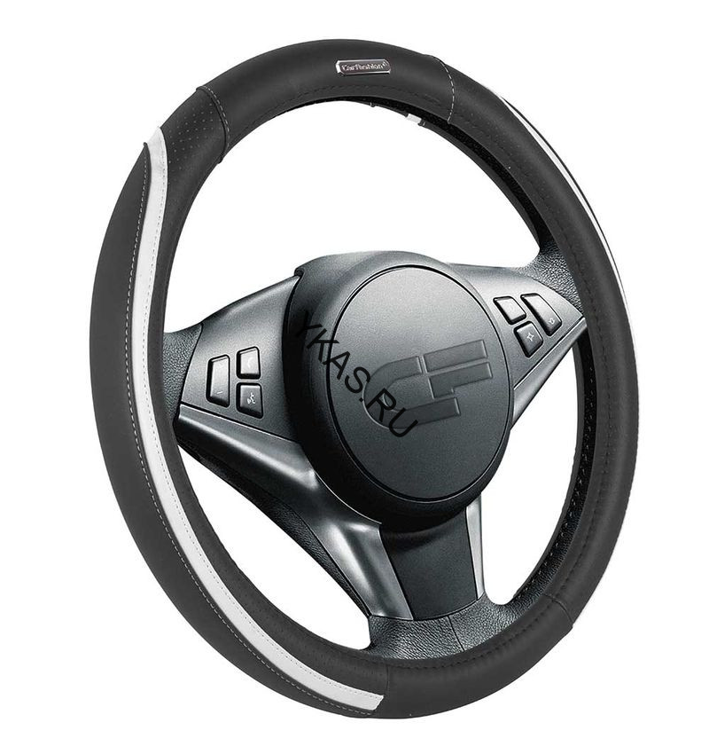 Оплетка на руль   CF  STEP - М, Чёрный/Чёрный/Белый