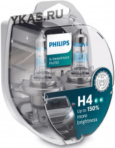 Автолампа Philips 12V   H4    60/55W  P43t-38  X-treme Vision (+150% света) Set 2 pcs.