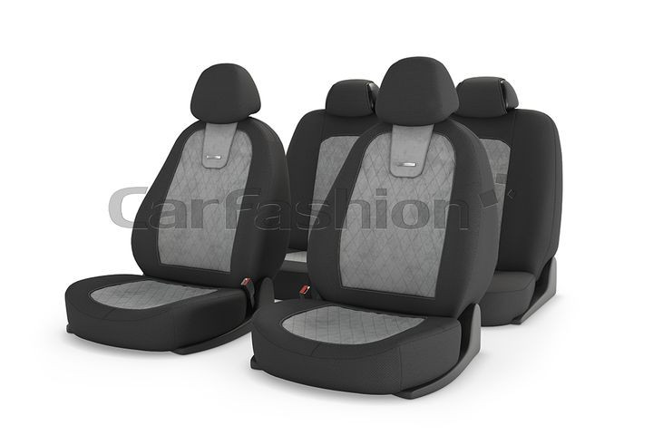 Чехлы  «COLOMBO»  Св.Серый/Тёмн.Серый/Св.Серый (Алькантара)