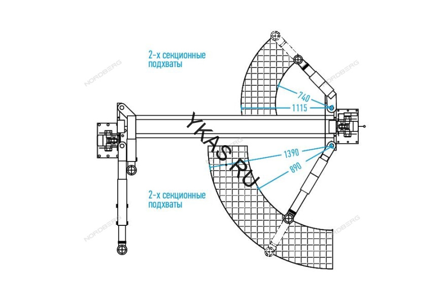 Двухстоечный подъемник Nordberg N4121H-4T с верхней синхронизацией