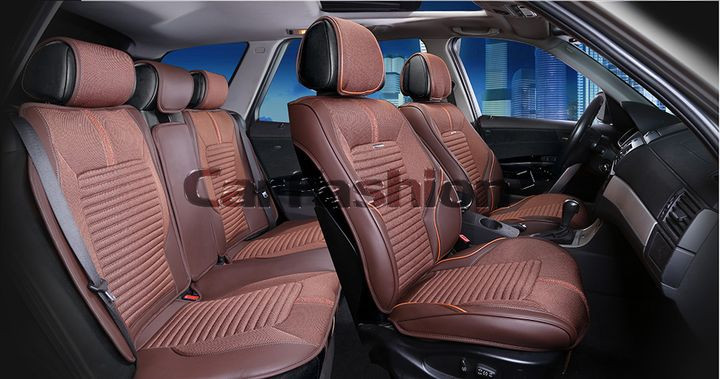 Комплект Накидок  «SECTOR PLUS»  Св.Коричневый/Коричневый/Коричневый  (твид экстра-класса/экокожа)