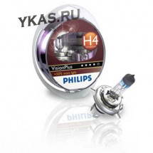 Автолампа Philips 12V   H4    60/55W  P43t-38  VisionPlus +60%  (к-т.2шт)