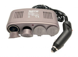 Разветвитель прикуривателя  4 выхода KIOKI/SOLAR 10A, кабель 1,3 м. с предохранителем