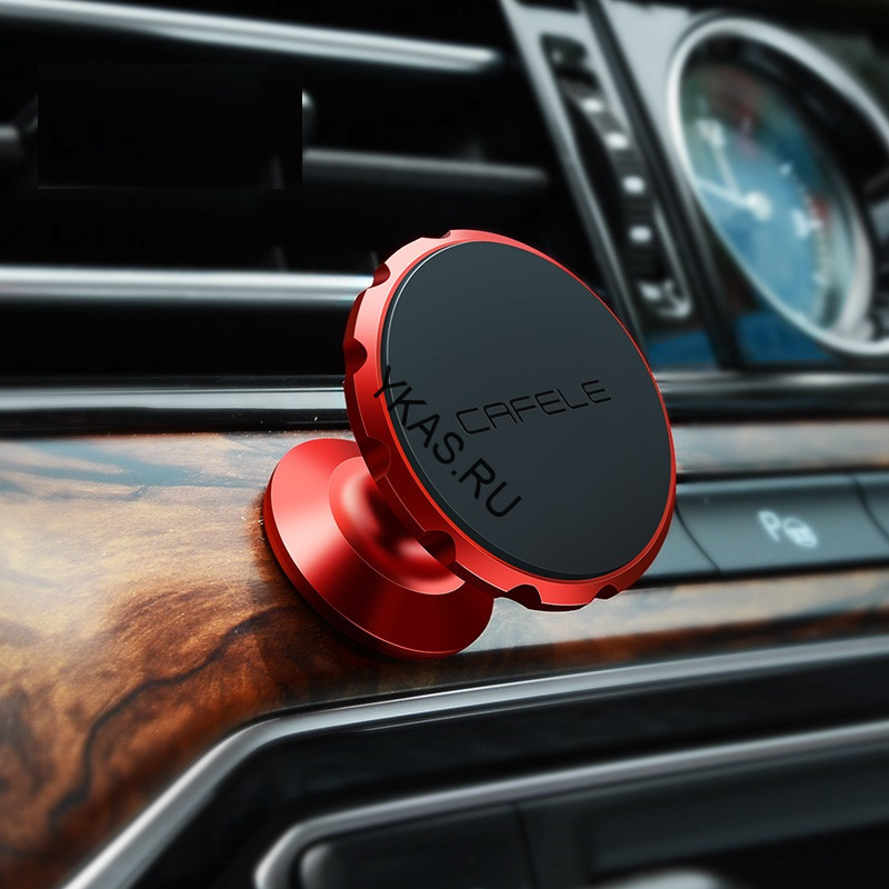Держатель телефона Cafele  на торпеду (скотч двухсторонний) (усиленный магнит) Красный