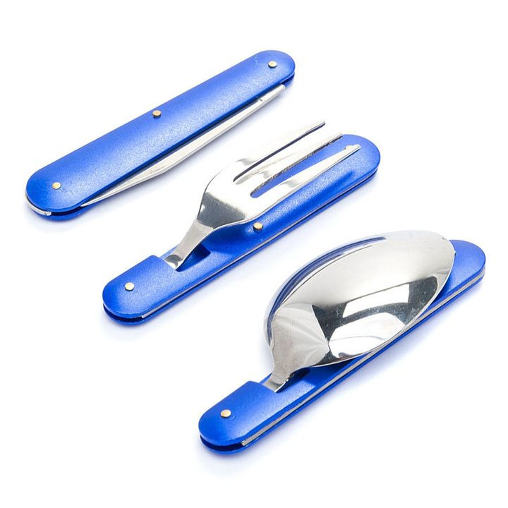 Набор складных столовых приборов "СЛЕДОПЫТ", в чехле (ложка, вилка, нож), на блистере